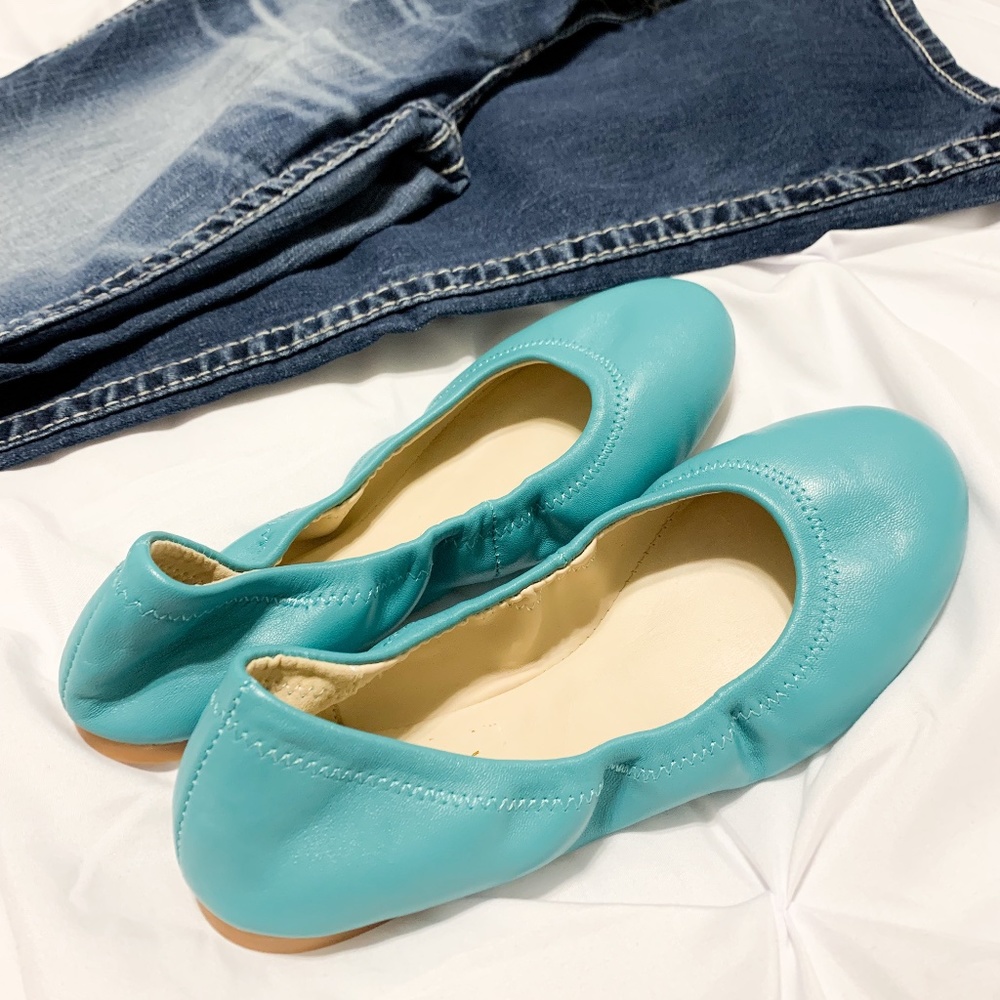 Czzptc Ballet Flats in Turquoise size 6.5